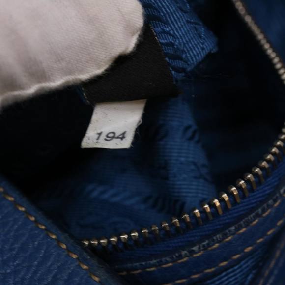 PRADA Hand Bag Leather 2way Blue Auth 42111 - Picture 11 of 16